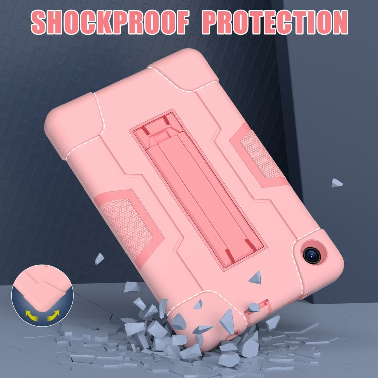 For TCL Tab 8 LE / WiFi Contrast Color Silicone Hybrid PC Tablet Case with Holder(Rose Gold) - Others by PMC TechLife | Online Shopping South Africa | PMC TechLife | Buy Now Pay Later Mobicred