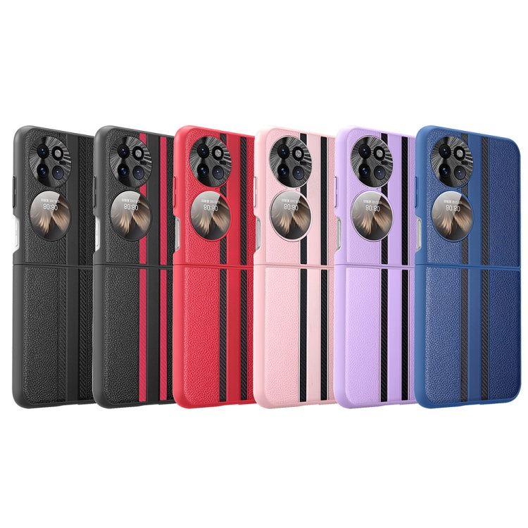 For Huawei P50 Pocket  Litchi Texture PU Shockproof Phone Case(Blue) - Huawei Cases by PMC TechLife | Online Shopping South Africa | PMC TechLife | Buy Now Pay Later Mobicred