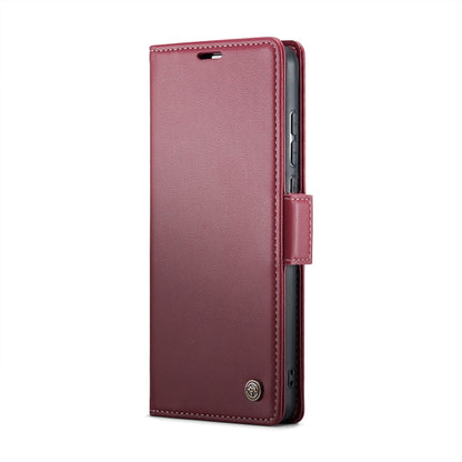 For Xiaomi Redmi 11A/12C CaseMe 023 Butterfly Buckle Litchi Texture RFID Anti-theft Leather Phone Case(Wine Red) - Xiaomi Cases by CaseMe | Online Shopping South Africa | PMC Jewellery | Buy Now Pay Later Mobicred