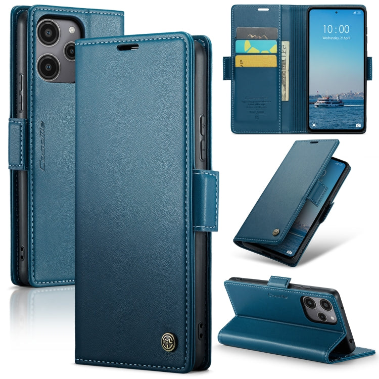 For Xiaomi Redmi 12 4G／12 5G／Note 12R／POCO M6 Pro 5G CaseMe 023 Butterfly Buckle Litchi Texture RFID Anti-theft Leather Phone Case(Blue) - Xiaomi Cases by CaseMe | Online Shopping South Africa | PMC Jewellery | Buy Now Pay Later Mobicred