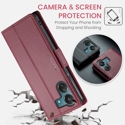 For Xiaomi Redmi 13C 4G / 13C 5G CaseMe 023 Butterfly Buckle Litchi Texture RFID Anti-theft Leather Phone Case(Wine Red) - Xiaomi Cases by CaseMe | Online Shopping South Africa | PMC Jewellery | Buy Now Pay Later Mobicred