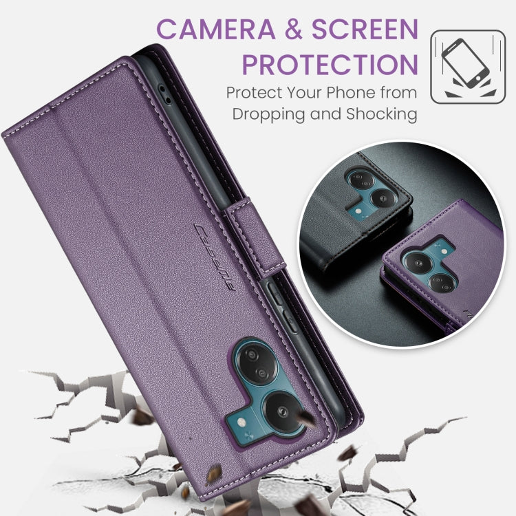 For Xiaomi Redmi 13C 4G / 13C 5G CaseMe 023 Butterfly Buckle Litchi Texture RFID Anti-theft Leather Phone Case(Pearly Purple) - Xiaomi Cases by CaseMe | Online Shopping South Africa | PMC Jewellery | Buy Now Pay Later Mobicred