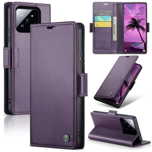 For Xiaomi 14 Pro CaseMe 023 Butterfly Buckle Litchi Texture RFID Anti-theft Leather Phone Case(Pearly Purple) - 14 Pro Cases by CaseMe | Online Shopping South Africa | PMC Jewellery | Buy Now Pay Later Mobicred