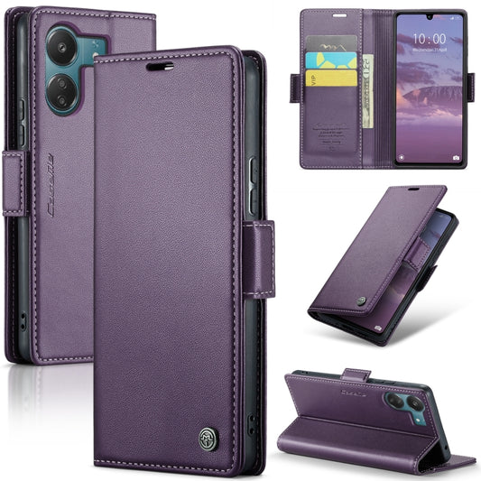 For Xiaomi Poco C65 4G CaseMe 023 Butterfly Buckle Litchi Texture RFID Anti-theft Leather Phone Case(Pearly Purple) - Xiaomi Cases by CaseMe | Online Shopping South Africa | PMC Jewellery | Buy Now Pay Later Mobicred