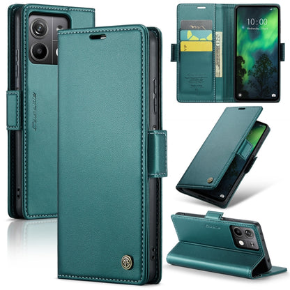 For Xiaomi Redmi Note 13 5G CaseMe 023 Butterfly Buckle Litchi Texture RFID Anti-theft Leather Phone Case(Pearly Blue) - Xiaomi Cases by CaseMe | Online Shopping South Africa | PMC Jewellery | Buy Now Pay Later Mobicred