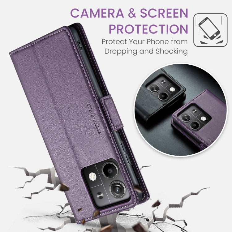 For Xiaomi Redmi Note 13 5G CaseMe 023 Butterfly Buckle Litchi Texture RFID Anti-theft Leather Phone Case(Pearly Purple) - Xiaomi Cases by CaseMe | Online Shopping South Africa | PMC Jewellery | Buy Now Pay Later Mobicred