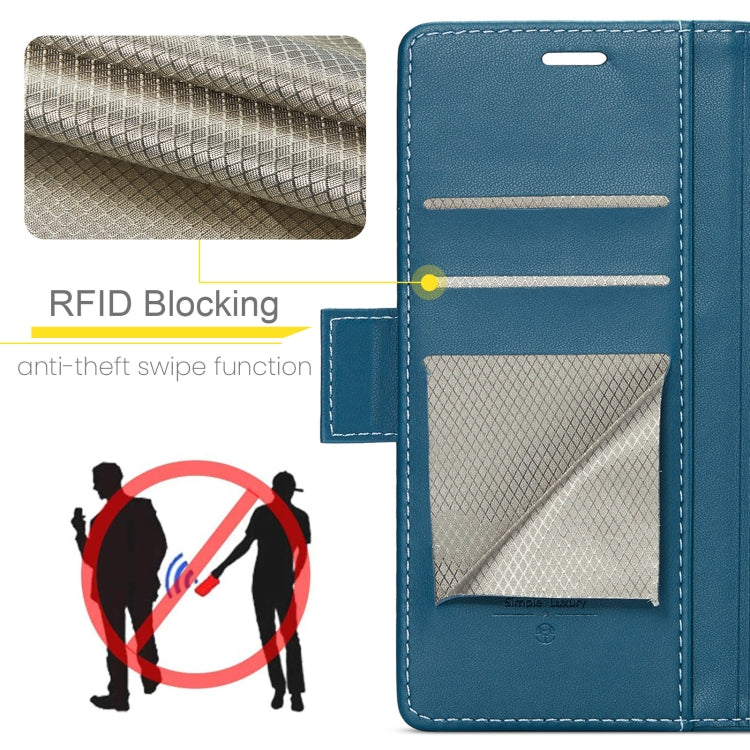 For Xiaomi Redmi Note 13 Pro 5G CaseMe 023 Butterfly Buckle Litchi Texture RFID Anti-theft Leather Phone Case(Blue) - Xiaomi Cases by CaseMe | Online Shopping South Africa | PMC Jewellery | Buy Now Pay Later Mobicred