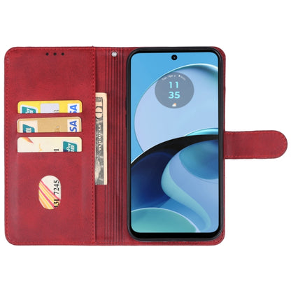 For Motorola Moto G14 Leather Phone Case(Red) - Motorola Cases by PMC Jewellery | Online Shopping South Africa | PMC Jewellery | Buy Now Pay Later Mobicred