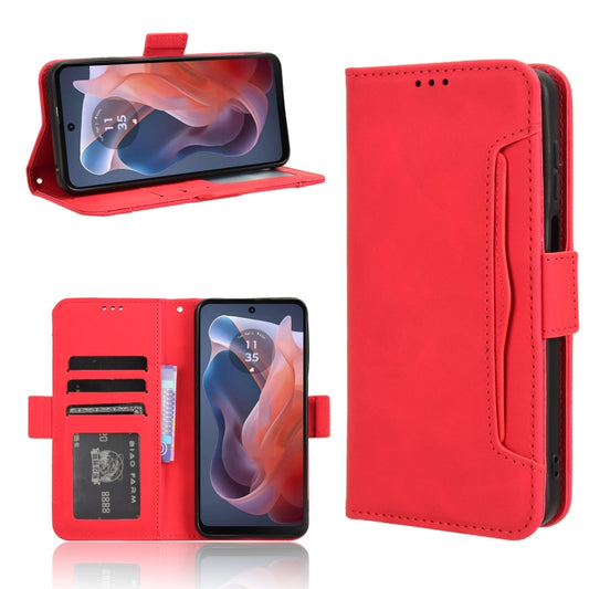 For Motorola Moto G Play 4G 2024 Skin Feel Calf Texture Card Slots Leather Phone Case(Red) - Motorola Cases by PMC Jewellery | Online Shopping South Africa | PMC Jewellery | Buy Now Pay Later Mobicred