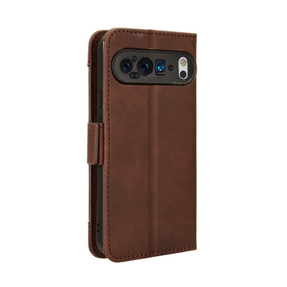 For Google Pixel 9 Skin Feel Calf Texture Card Slots Leather Phone Case(Brown) - Google Cases by PMC Jewellery | Online Shopping South Africa | PMC Jewellery | Buy Now Pay Later Mobicred