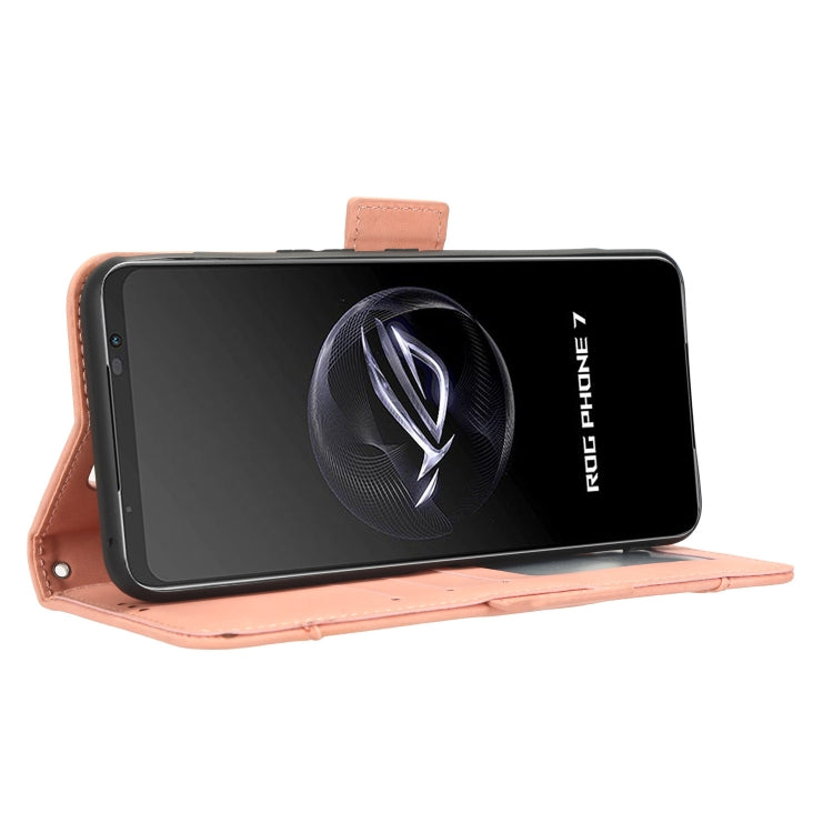 For ASUS ROG Phone 7 Skin Feel Calf Texture Card Slots Leather Phone Case(Pink) - ASUS Cases by PMC Jewellery | Online Shopping South Africa | PMC Jewellery | Buy Now Pay Later Mobicred