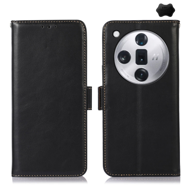For OPPO Find X7 Crazy Horse Top Layer Cowhide Leather Phone Case(Black) - Find X7 Cases by PMC Jewellery | Online Shopping South Africa | PMC Jewellery | Buy Now Pay Later Mobicred