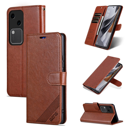 For vivo S18 AZNS Sheepskin Texture Flip Leather Phone Case(Brown) - vivo Cases by AZNS | Online Shopping South Africa | PMC Jewellery | Buy Now Pay Later Mobicred