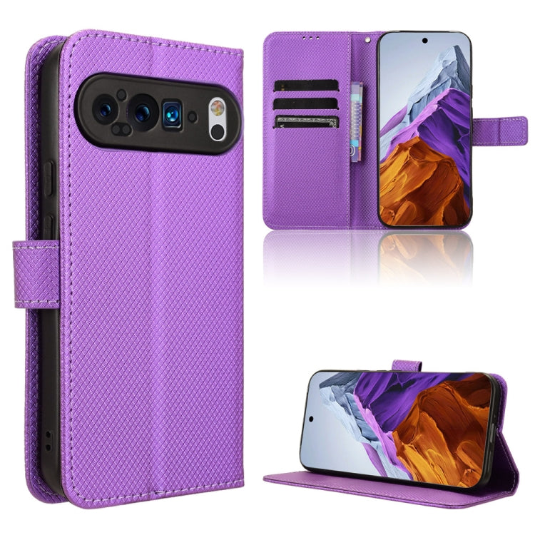 For Google Pixel 9 Diamond Texture Leather Phone Case(Purple) - Google Cases by PMC Jewellery | Online Shopping South Africa | PMC Jewellery | Buy Now Pay Later Mobicred