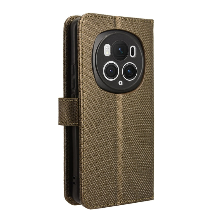 For Honor Magic6 Pro Diamond Texture Leather Phone Case(Brown) - Honor Cases by PMC Jewellery | Online Shopping South Africa | PMC Jewellery | Buy Now Pay Later Mobicred