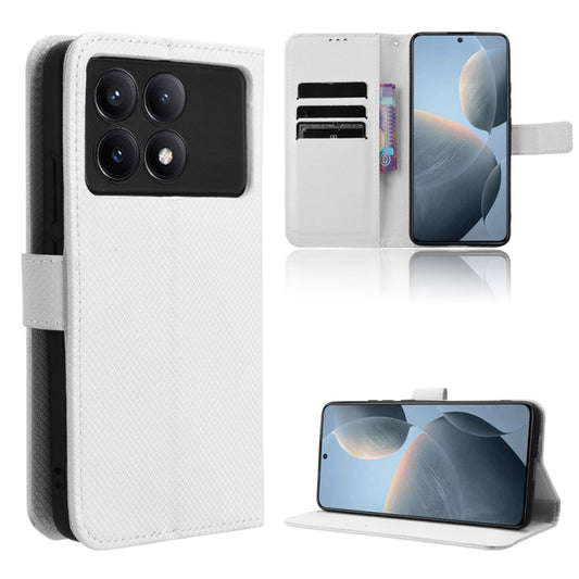 For Xiaomi Redmi K70 / K70 Pro Diamond Texture Leather Phone Case(White) - K70 Pro Cases by PMC Jewellery | Online Shopping South Africa | PMC Jewellery | Buy Now Pay Later Mobicred