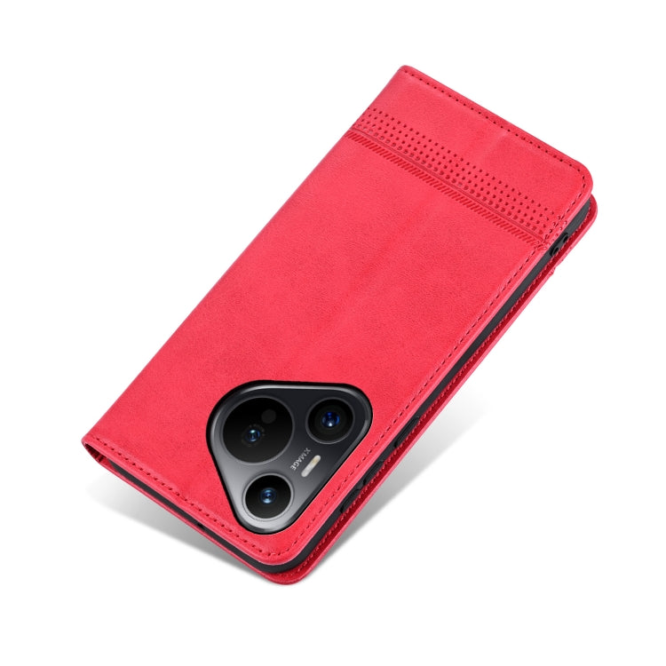 For Huawei Pura 70 AZNS Magnetic Calf Texture Flip Leather Phone Case(Red) - Huawei Cases by AZNS | Online Shopping South Africa | PMC Jewellery | Buy Now Pay Later Mobicred