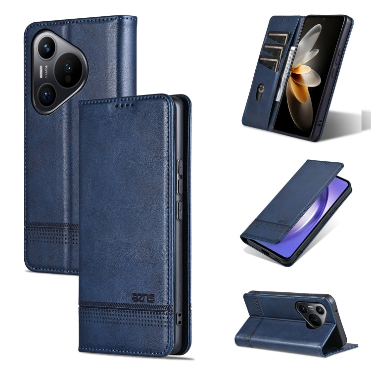 For Huawei Pura 70 AZNS Magnetic Calf Texture Flip Leather Phone Case(Dark Blue) - Huawei Cases by AZNS | Online Shopping South Africa | PMC Jewellery | Buy Now Pay Later Mobicred