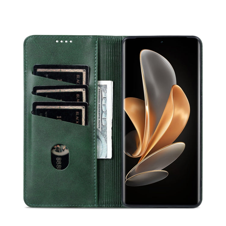 For Huawei Pura 70 Ultra AZNS Magnetic Calf Texture Flip Leather Phone Case(Dark Green) - Huawei Cases by AZNS | Online Shopping South Africa | PMC Jewellery | Buy Now Pay Later Mobicred