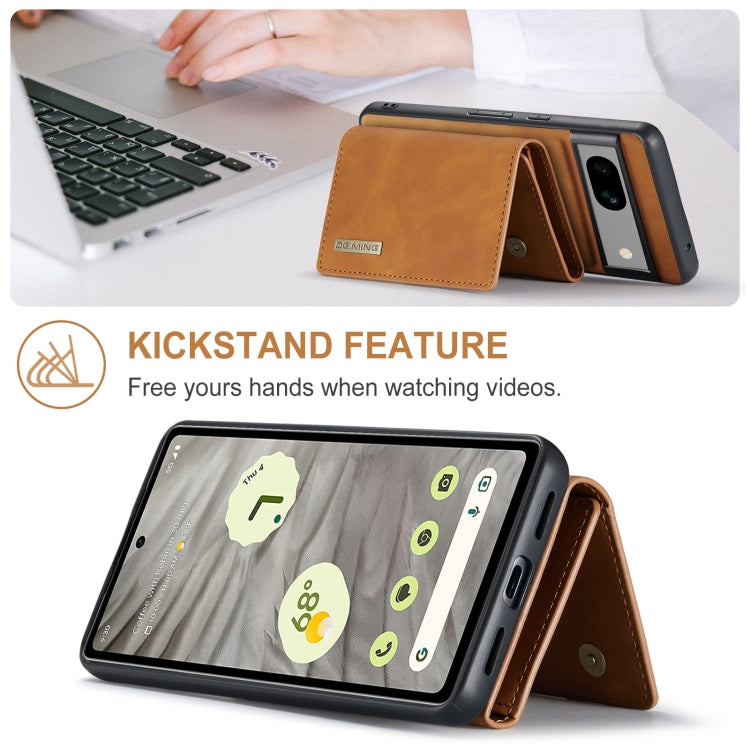 For Google Pixel 7A DG.MING M1 Series 3-Fold Multi Card Wallet + Magnetic Phone Case(Brown) - Google Cases by DG.MING | Online Shopping South Africa | PMC TechLife | Buy Now Pay Later Mobicred