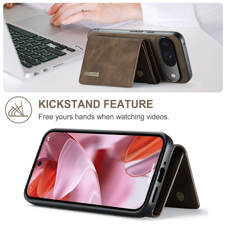 For Google Pixel 9 / 9 Pro DG.MING M1 Series 3-Fold Multi Card Wallet + Magnetic Phone Case(Coffee) - Google Cases by DG.MING | Online Shopping South Africa | PMC Jewellery | Buy Now Pay Later Mobicred