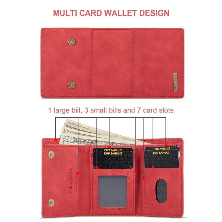 For Google Pixel 9 Pro XL DG.MING M1 Series 3-Fold Multi Card Wallet + Magnetic Phone Case(Red) - Google Cases by DG.MING | Online Shopping South Africa | PMC Jewellery | Buy Now Pay Later Mobicred