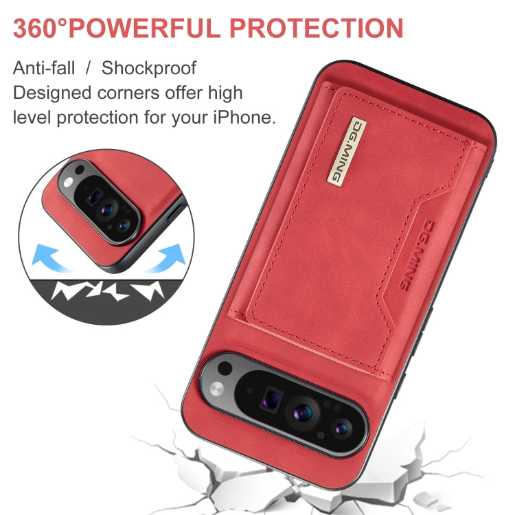 For Google Pixel 9 Pro XL DG.MING M2 Series 3-Fold Multi Card Bag + Magnetic Phone Case(Red) - Google Cases by DG.MING | Online Shopping South Africa | PMC Jewellery | Buy Now Pay Later Mobicred