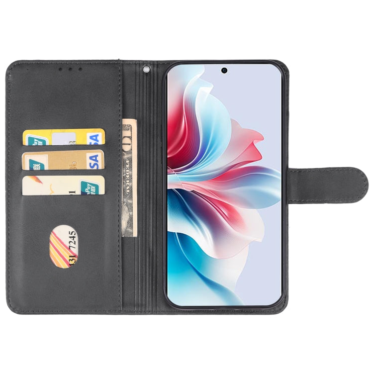 For OPPO Reno11 F Leather Phone Case(Black) - Reno11 F Cases by PMC Jewellery | Online Shopping South Africa | PMC Jewellery | Buy Now Pay Later Mobicred