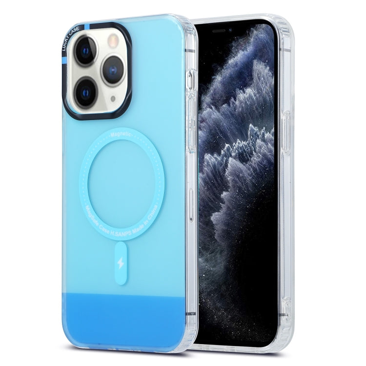 For iPhone 11 Pro Max PC + TPU IMD MagSafe Magnetic Phone Case(Blue) - iPhone 11 Pro Max Cases by PMC Jewellery | Online Shopping South Africa | PMC Jewellery