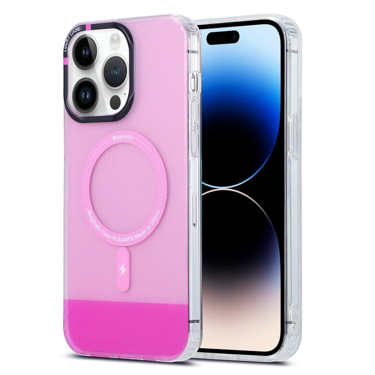 For iPhone 15 Pro Max PC + TPU IMD MagSafe Magnetic Phone Case(Pink) - iPhone 15 Pro Max Cases by PMC TechLife | Online Shopping South Africa | PMC TechLife