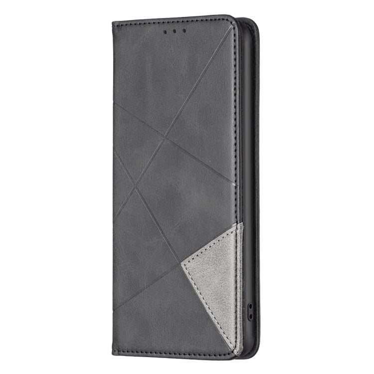 For Xiaomi Redmi Note 13 Pro+ 5G Rhombus Texture Magnetic Leather Phone Case(Black) - Xiaomi Cases by PMC TechLife | Online Shopping South Africa | PMC TechLife | Buy Now Pay Later Mobicred