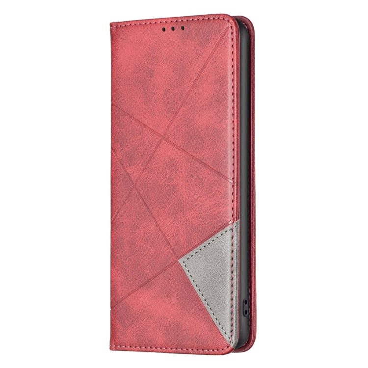 For Xiaomi Redmi A3 Rhombus Texture Magnetic Leather Phone Case(Red) - Xiaomi Cases by PMC TechLife | Online Shopping South Africa | PMC TechLife | Buy Now Pay Later Mobicred