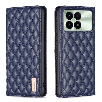 For Xiaomi Redmi K70 / K70 Pro Diamond Lattice Magnetic Leather Flip Phone Case(Blue) - K70 Pro Cases by PMC Jewellery | Online Shopping South Africa | PMC Jewellery | Buy Now Pay Later Mobicred