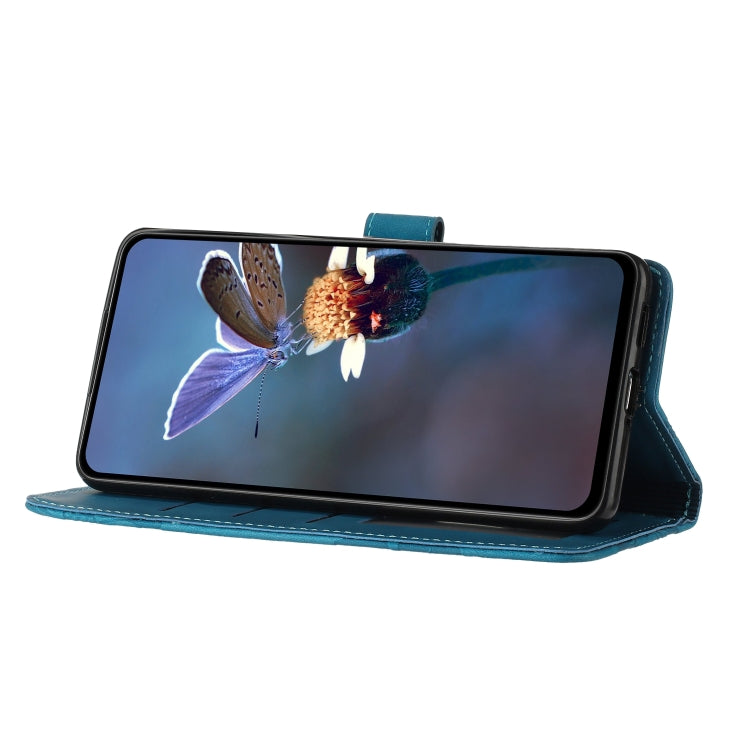 For OPPO Find X5 Flower Embossing Pattern Leather Phone Case(Blue) - OPPO Cases by PMC TechLife | Online Shopping South Africa | PMC TechLife | Buy Now Pay Later Mobicred