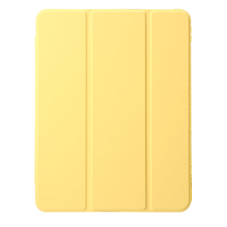 For iPad Pro 13 2024 Clear Acrylic 3-Fold Leather Tablet Case(Yellow) - free shipping - PMC TechLife - Order now!