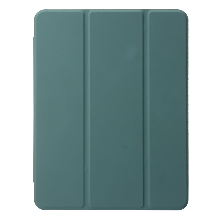 For iPad Air 11 2024 Clear Acrylic 3-Fold Leather Tablet Case(Dark Green) - iPad Air 11 2024 Cases by PMC Jewellery | Online Shopping South Africa | PMC Jewellery | Buy Now Pay Later Mobicred