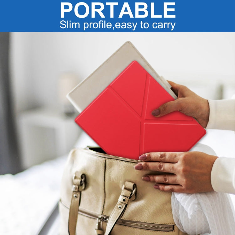 For Kobo Elipsa 2E Solid Color Deformation TPU Leather Smart Tablet Case(Red) - Others by PMC TechLife | Online Shopping South Africa | PMC TechLife | Buy Now Pay Later Mobicred