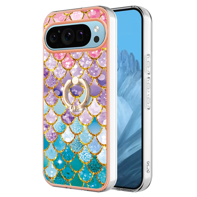 For Google Pixel 9 / 9 Pro Electroplating IMD TPU Phone Case with Ring(Colorful Scales) - Google Cases by PMC Jewellery | Online Shopping South Africa | PMC Jewellery | Buy Now Pay Later Mobicred