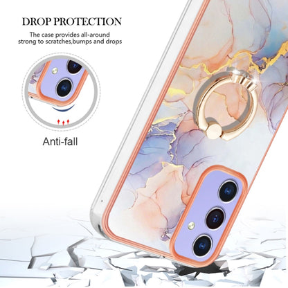 For Samsung Galaxy A15 5G Electroplating IMD TPU Phone Case with Ring(White Marble) - Galaxy Phone Cases by PMC Jewellery | Online Shopping South Africa | PMC Jewellery