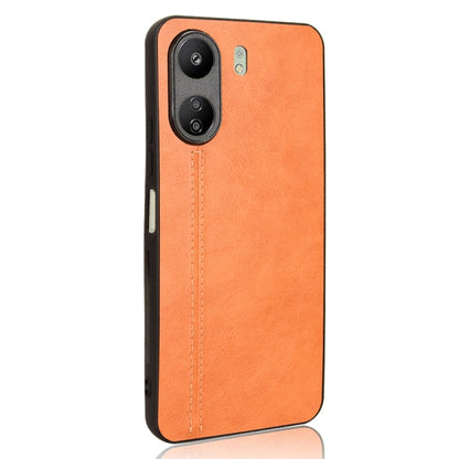 For Xiaomi Redmi 13C 4G / Poco C65 Sewing Cow Pattern Skin PC + PU + TPU Phone Case(Orange) - 13C Cases by PMC Jewellery | Online Shopping South Africa | PMC Jewellery | Buy Now Pay Later Mobicred