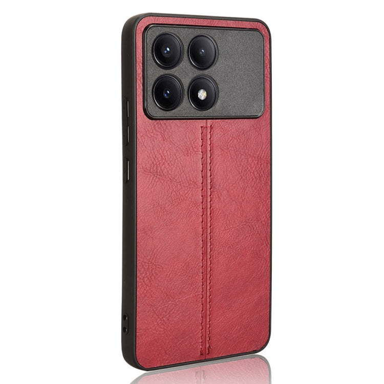 For Xiaomi Redmi K70E Sewing Cow Pattern Skin PC + PU + TPU Phone Case(Red) - K70E Cases by PMC Jewellery | Online Shopping South Africa | PMC Jewellery | Buy Now Pay Later Mobicred