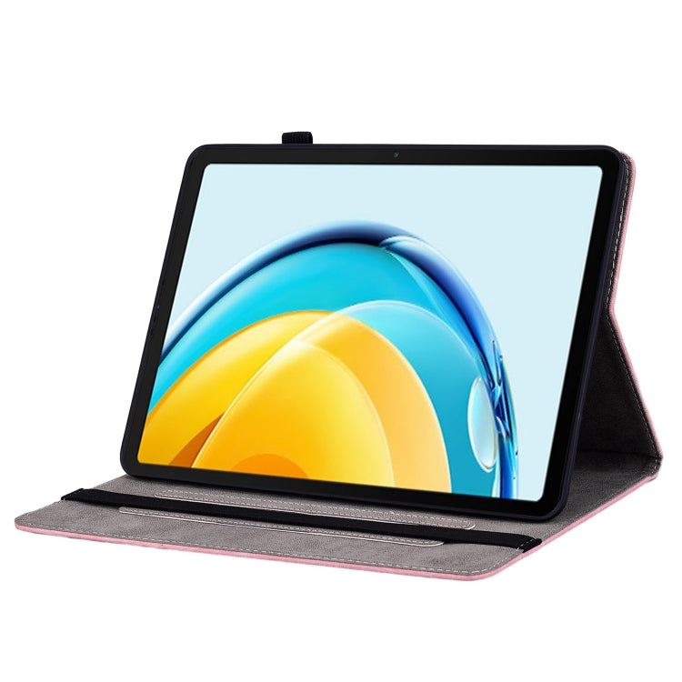For Huawei MatePad SE 10.4 Butterfly Rose Embossed Leather Tablet Case(Pink) - Huawei Cases by PMC TechLife | Online Shopping South Africa | PMC TechLife | Buy Now Pay Later Mobicred