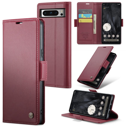 For Google Pixel 8 Pro CaseMe 023 Butterfly Buckle Litchi Texture RFID Anti-theft Leather Phone Case(Wine Red) - Google Cases by CaseMe | Online Shopping South Africa | PMC Jewellery | Buy Now Pay Later Mobicred