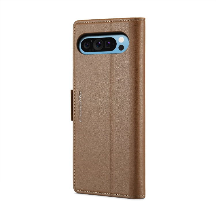 For Google Pixel 9 Pro XL CaseMe 023 Butterfly Buckle Litchi Texture RFID Anti-theft Leather Phone Case(Brown) - Google Cases by CaseMe | Online Shopping South Africa | PMC Jewellery | Buy Now Pay Later Mobicred