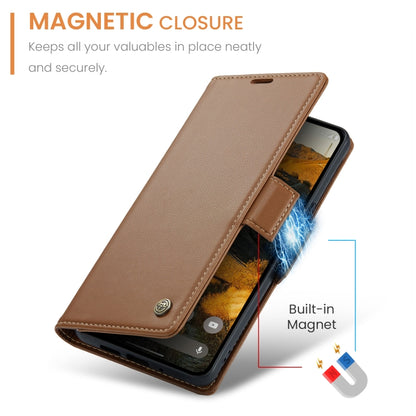 For Google Pixel 9 Pro XL CaseMe 023 Butterfly Buckle Litchi Texture RFID Anti-theft Leather Phone Case(Brown) - Google Cases by CaseMe | Online Shopping South Africa | PMC Jewellery | Buy Now Pay Later Mobicred