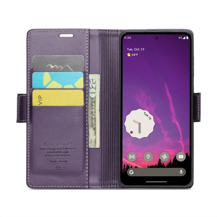 For Google Pixel 9 Pro XL CaseMe 023 Butterfly Buckle Litchi Texture RFID Anti-theft Leather Phone Case(Pearly Purple) - Google Cases by CaseMe | Online Shopping South Africa | PMC Jewellery | Buy Now Pay Later Mobicred