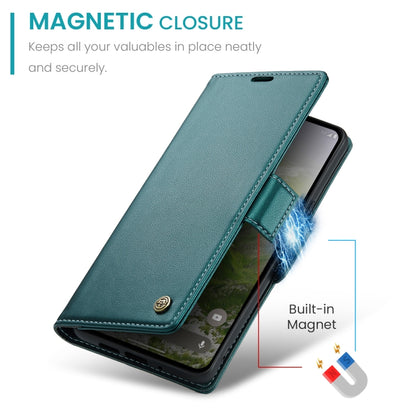 For Google Pixel 9 / 9 Pro CaseMe 023 Butterfly Buckle Litchi Texture RFID Anti-theft Leather Phone Case(Pearly Blue) - Google Cases by CaseMe | Online Shopping South Africa | PMC Jewellery | Buy Now Pay Later Mobicred