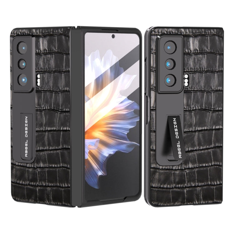 For Honor Magic Vs Integrated Crocodile Texture Genuine Leather Phone Case(Black) - Honor Cases by PMC TechLife | Online Shopping South Africa | PMC TechLife | Buy Now Pay Later Mobicred