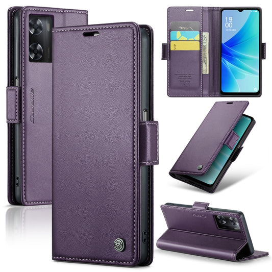 For OPPO A77 4G Global / A57e 4G CaseMe 023 Butterfly Buckle Litchi Texture RFID Anti-theft Leather Phone Case(Pearly Purple) - OPPO Cases by CaseMe | Online Shopping South Africa | PMC Jewellery | Buy Now Pay Later Mobicred