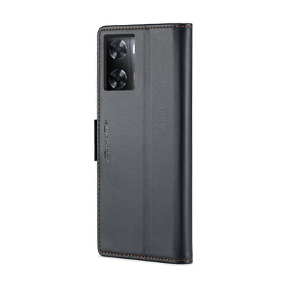 For OPPO A77s CaseMe 023 Butterfly Buckle Litchi Texture RFID Anti-theft Leather Phone Case(Black) - OPPO Cases by CaseMe | Online Shopping South Africa | PMC Jewellery | Buy Now Pay Later Mobicred